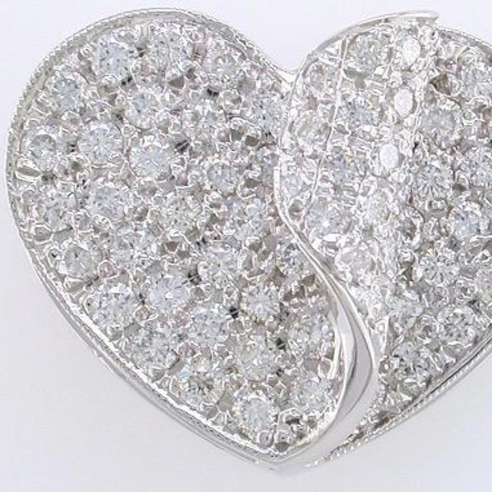 Diamond Heart Pendant 1.02TDW 14KT White Gold